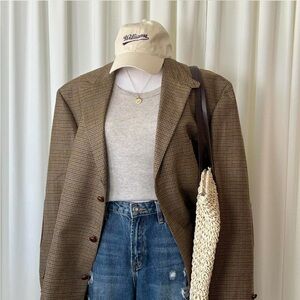 VTG Y2K Brooks Brothers 100% Wool Houndstooth Sport Coat Dark Academia Men’s 48L